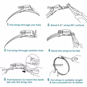 610452920735 STEELSOFT Hose Clamp Strap Fasteners Steel Wo #2