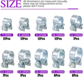 711181402988 SWPEET Zinc Mini Fuel Injection Line Hose Clamp #2