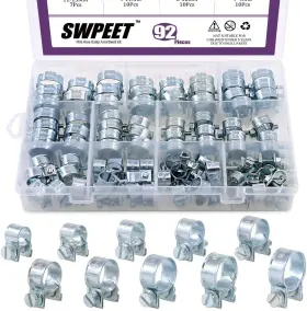 711181402988 SWPEET Zinc Mini Fuel Injection Line Hose Clamp