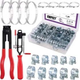 744759700834 SWPEET Zinc Mini Fuel Injection Line Hose Clamp