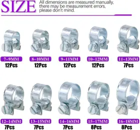 799862353637 SWPEET Zinc Mini Fuel Injection Line Hose Clamp #2