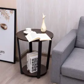 798470183957 TANGKULA Round End Table Sofa Storage Shelf #3