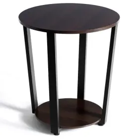 798470183957 TANGKULA Round End Table Sofa Storage Shelf