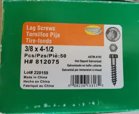 812075 THE HILLMAN GROUP Dipped Galvanized Hex Lag Screws Box
