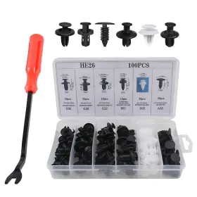 WAYELS1002WH-100PC TITWAYE Bumper Fender Clips Push Rivets Au