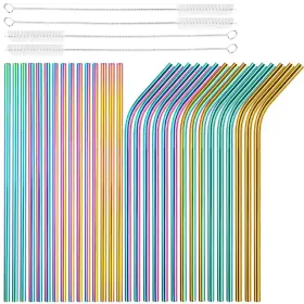 810027640253 TOMOROTEC Pack Metallic Steel Straws