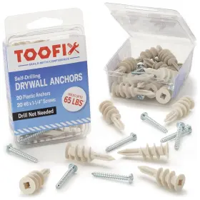 PTF020 TOOFIX Drilling Drywall Anchors Screws Pack Kit