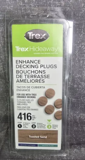 652835380354 TREX Hideaway Enhance Decking Plugs Toasted Sand