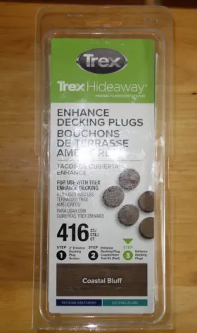 TPSDFCB41601 TREX Enhance Decking Plugs Coastal Bluff Hidden