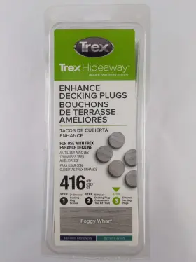 TPSDFFW41601 TREX Hideaway Enhance Decking Plugs Hidden Foggy