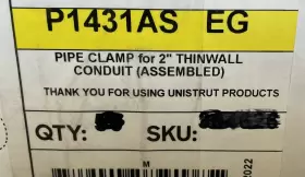 4316 UNISTRUT Emt Steel Conduit Pipe Clamps Channel Pack #2