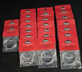 121128 UNITED MFG Set Braided Wire Hangers Eyes
