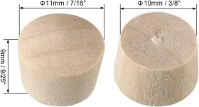 445013266259 UXCELL Wood Top Plugs Cherry Hardwood Furniture #2