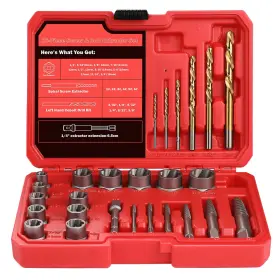 UEWTES26 UYECOVE Spiral Screw Extractor Bolt Set Hss Left Dri