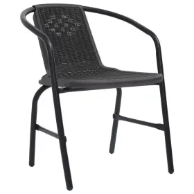 312495 VIDAXL Garden Chair Set Rattan Steel Standard