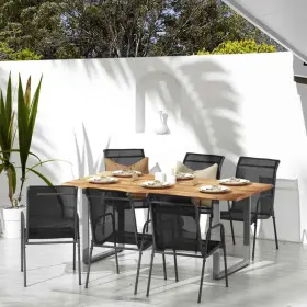 316819 VIDAXL Patio Dining Stack Chair Steel Textilene
