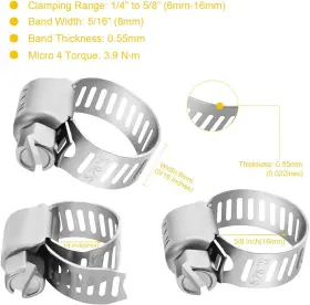 711181919837 WINL Steel Hose Clamps Worm Gear Drive #3