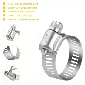 884508556500 WINL Steel Hose Clamps Pack Worm Gear Drive Clam #2