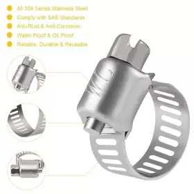 884508560460 WINLONG Steel Hose Clamps Worm Gear Drive #2