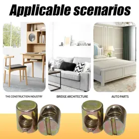 740863463085 WVAPZWR Barrel Nuts Cross Dowels Furniture Beds #3