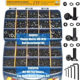 3745 ZTF Nuts Flange Bolt Set Screw Kit