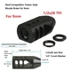 1/2x28 TPI Steel Tanker Style Muzzle Brake For 9 mm