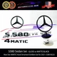S580 4MATIC Rear Star Emblem Black Badge Logo Standing Star Mercedes W223 Sedan