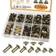 zDwfDc 115Sets Chicago Screws for Leather Rivet Kit M5*4, 5, 6, 8, 10, Bronze