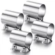 MorningRo 4 Pcs 3 Inch Exhaust Clamp Stainless Steel 3 Inch, Silver 