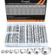120PCS Hose Clamps, Stainless Steel Adjustable 6-44mm Range Worm Gear Hose Cl...
