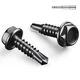 BNUOK #8 x 1/2 Inch Self Drilling Screws, #8x1/2", Black 0.5lb Per Box 