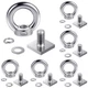 Sadnyy 6 Sets M8 T Slot Bolt Heavy Duty Eye Bolt T Track Mount Tie Down Ancho...