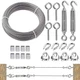 TooTaci 1/8 Stainless Steel Cable, 50ft 1/8 Steel Wire Rope Heavy Duty with M...