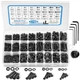 1760pcs M2 M3 M4 M5 Metric Hex Socket Head Cap, Black-Hex Cap 