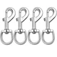 Huouo 4 Pcs 3.5" Flag Swivel Snap Hooks 4 Hooks, Silver 