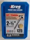 Kreg 2-1/2" Pocket-Hole Screws~SML-C250-125 Ct~Zinc Coated~Coarse Thread~NOS