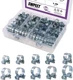 	Swpeet 120Pcs 10 Sizes Zinc Plated Mini Fuel Injection Line Style Hose Clamp	