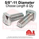 5/8" Square Head Bolts Grade A307 Zinc Clear (Choose Length & Qty)