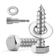 BNUOK 23 Sets 5/16" x 11/4" Hex Head Lag Screws Bolts with Flat Washers 304 S...