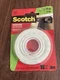 Scotch Indoor Mounting Tape, White, 0.5 in x 75 in