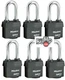 new Master Locks 6127NKALJ 10G019 Keyed Alike Lot of 6 Weather Resistant