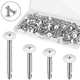 160 Pcs White Self Tapping Screws for Metal White Thread Truss Head Screws 8 ...