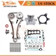 Head Gasket Bolts Set Timing Chain Kit Water Pump For 07-12 Toyota Yaris 1.5L