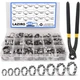260 PCS 12 Sizes Single Ear Hose Clamps, 5.3-33.1mm 304 Stainless Steel Crimp...