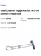 Fabory Steel Channel Toggle Anchors Qty-10 #10-24 Anchor Thread Size - Free Ship