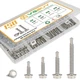VGBUY 150Pcs Self Drilling Screws Assortment Kit, 410 1.5 inches, Silver 