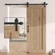 DonYoung 6.6FT Sliding Barn Door Hardware Kit, Upgraded Screw Fixation Modula...