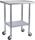 ROCKPOINT Stainless Steel Table for Prep & Work with Caster Wheels 24x30 Inch...