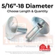 5/16"-18 A307 Grade A Step Bolts Zinc (Choose Length & Qty)