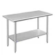 ROCKPOINT Stainless Steel Table for Prep & Work 24x48 Inches, NSF Metal Comme...